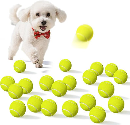 20 Pack Small Tennis Balls for Dogs, Easy Catching Pet Balls for Exercise and Fetch, 2-inch Dog Tennis Ball, Interactive Toys