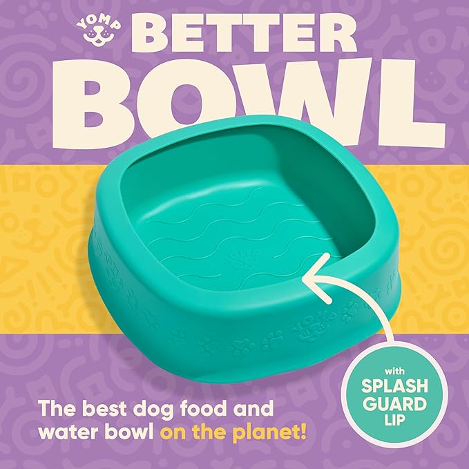 Yomp BetterBowl Silicone Dog Bowl – Weighted Dog Bowl, Spill-Proof, Non-Slip, Pet-Safe, Non-Toxic, Textured, Dishwasher Safe Water Feeder for Dogs and Puppies