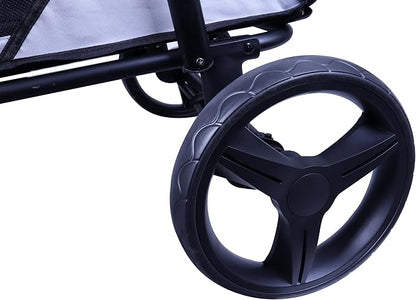 Dog Stroller for Medimu/Large Dogs - Easy Fold Dual Entry Pet Stroller with One-Foot Brake,Ideal up to 80 lbs.