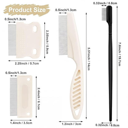 5 Pieces Dog Eye Combs Tear Stain Remover Combs Pet Grooming Comb for Small Dogs Gently Removing Eye Mucus and Crust (Beige, Black)