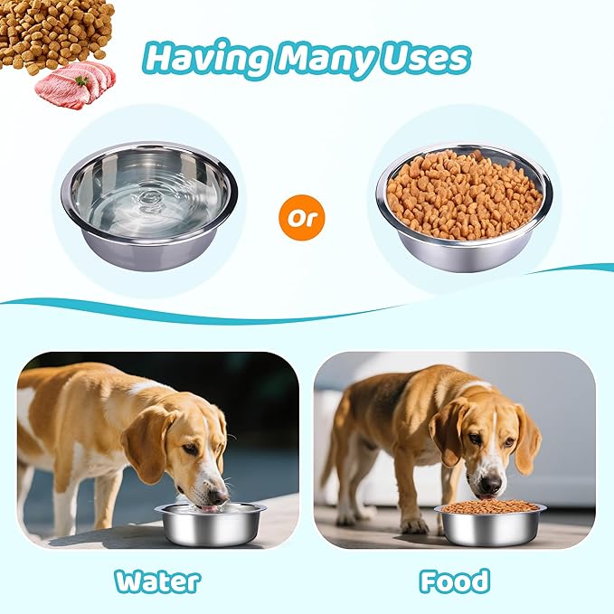 Elevated Adjustable Dog Bowl Feeding Stand, 3 Heights and Tiled Ajudst, Compatible with Moost Feeding Bowls, Great for Medium Large Dogs(Stainless Bowl 1 Pack Updated)