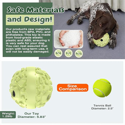 KADTC Extra-Large Size Durable Dog Giggle Ball U.S. Patent & Brand & Design for Large Aggressive Chewers Breed Dogs Wobble Giggling Toy Interactive Play for Indoor Outdoor