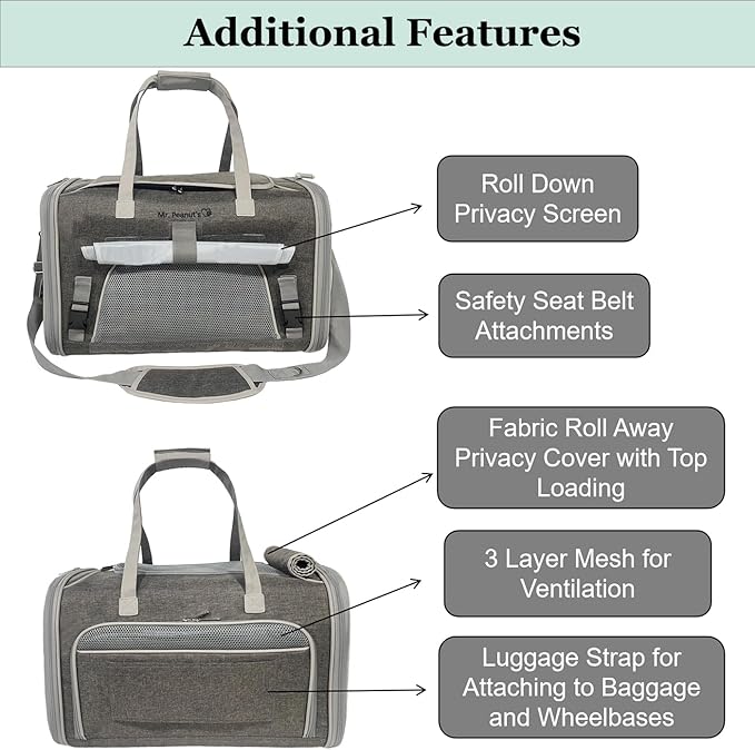 Mr. Peanut's Gold Series Standard Size Airline Compliant Expandable Pet Carrier V3.0 (Deja Blue)