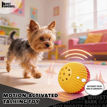 Pet Qwerks Animal Sounds Babble Ball - Interactive Chew Dog Toy - Large