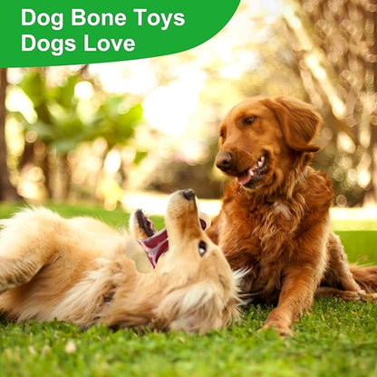 2 Pack Dog Chew Toys for Aggressive Chewers - Beef Flavor Indestructible Nylon Puppy Bone Tough Teething & Calming for Large Medium Breeds(10lbs-70lbs) Birthday Gift Christmas
