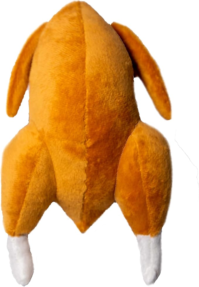 Glow Pups Turkey Dog Toy with Squeaker, Durable Plush Thanksgiving Dog Toy Turkey for Fetch, Promotes Mental Stimulation, Easy to Clean, 8 X 5 Inches, Brown Plush