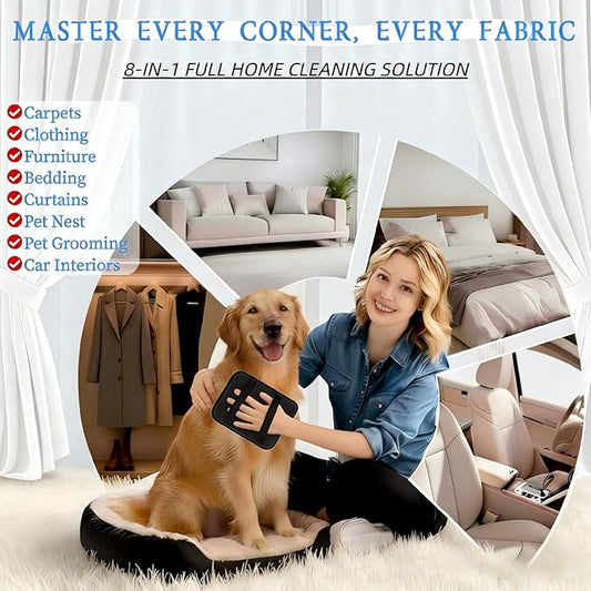Electrostatic Pet Hair Removal Glove Dogs & Cats, 2026 Upgraded Magic Brush Tool, Washable Reusable Manicure-Friendly Open-Finger Pet Hair Remover for Couch, Car Interior, Furniture & Clothing(21cm)