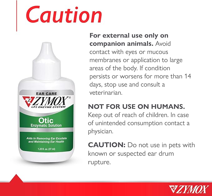 Pet King Brands Zymox Otic Enzymatic Solution for Dogs and Cats to Soothe Ear Infections Without Hydrocortisone for Itch Relief, 1.25oz