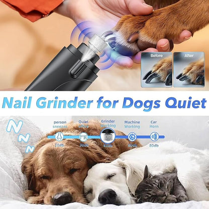 2-in-1 Cat Nail Clippers & Dog Nail Clippers Trimmers for Large Medium Small Dogs Cats Claw Trimmer Quick Sensor and Safety Guard USB Rechargeable with 2 LED Lights Dogs Nail Trimmer