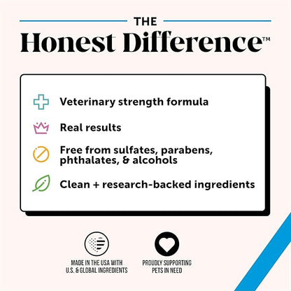 Pet Honesty Chlorhexidine Cat & Dog Seasonal Itch Relief Shampoo, for Allergies, Itching, Skin and Coat Supplement, Helps Shedding, Hot Spots, Deodorizing Dog Shampoo & Grooming Supplies,16oz
