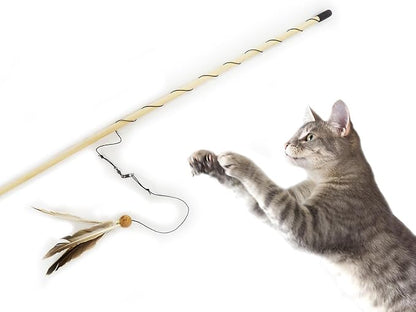 from The Field | Freddy's Feather Wand Interactive Cat Toy | Natural Duck Feather & Cork Ball for Cats | Eco-Friendly, Safe, and USA-Made | Engaging Play for Indoor Cats | Encourages Exercise