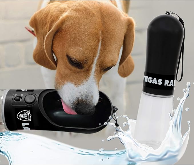 Dog Water Bottle. NFL LAS Vegas Raiders PET Water Bottle. Best Cat Water Bottle. Water Fountain Dispenser for Dogs & Cats.