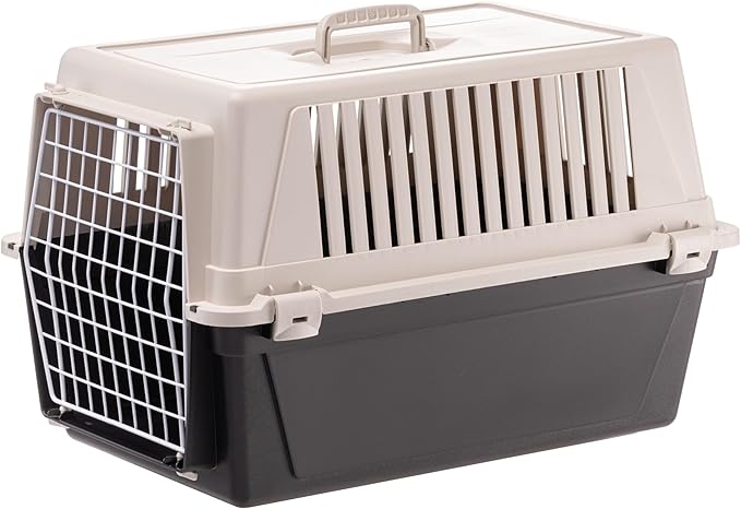 Ferplast Dog Carrier, Secure, Practical, Easy to Clean, Durable Medium Dog Travel Box Cage up to 15 Kg. 60 x 40 x h.38 cm. Black