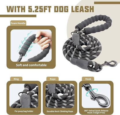 AUROTH Dog Harness and Leash Set, Soft Padded Service Dog Vest with 5.25FT Dog Leash, No Choke, Easy On Pet Vest, Adjustable Reflective No Pull Dog Harness Small Sized Dog, Easy Walking and Training