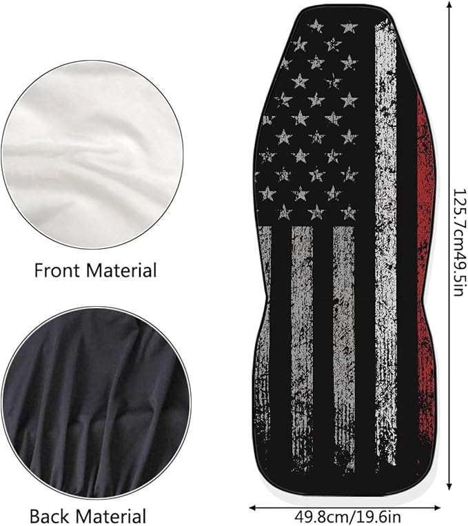 American Flag Car Seat Covers Full Set of 2, Cloth Seat for Auto Front Seats, Black Bucket Seat Covers Protectors for Cars Washable and Breathable Car Accessories for Sedan Truck SUV