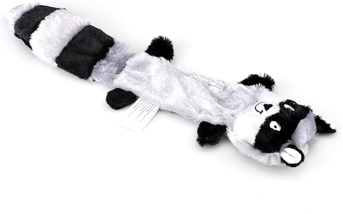 3-Piece Unstuffed Squeaky Dog Toys, Fox, Raccoon, and Squirrel, Flat No Stuffing Toys- 16"