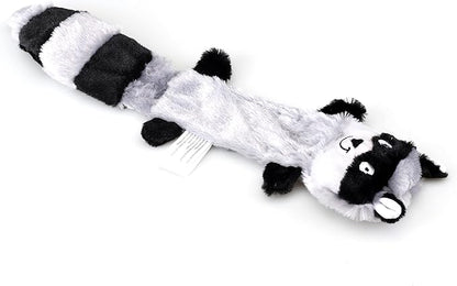 3-Piece Unstuffed Squeaky Dog Toys, Fox, Raccoon, and Squirrel, Flat No Stuffing Toys- 16"