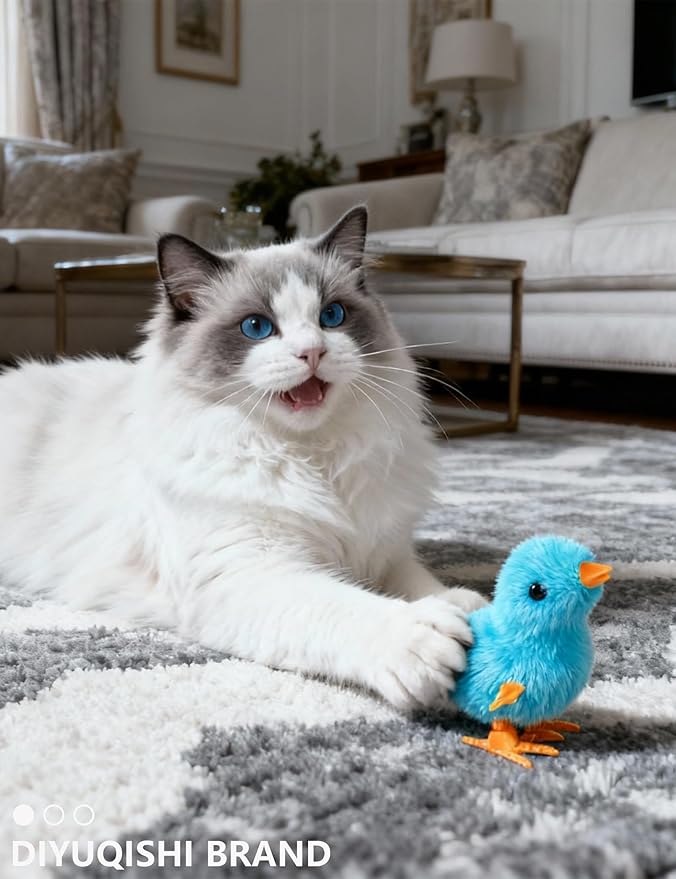 22 Pcs Luxury Cat Toys Set, Indoor Cat Toys for Bored Kittens, Wind-Up Chick Tumbler Mouse Jingle Balls, Interactive Cat Play Toys for All Cat Ages (1.5'' - 6.3'')