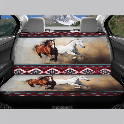 AFPANQZ 3D Horse Car Rear Seat Cover Non-Slip Stretch Universal Fit, Baby Dog Pets Work Back Seat Cover for Car Truck Van SUV Back Seats Cushion Protective Against Dirt & Pet Fur