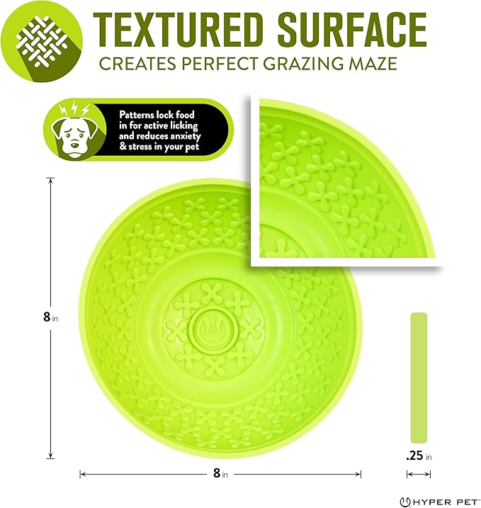 Hyper Pet IQ Treat Lick mat for Dogs, Slow Feeder & Cat Lick mats | Great Alternative to Slow Feeder Dog Bowls & Feeders | Perfect Licking mat, Cat Puzzle & Dog Enrichment Toys
