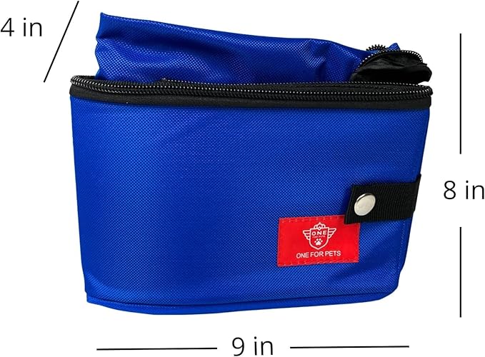 One for Pets Portable 2-in-1 Double Pet Kennel/Shelter, Fabric, Black/Royal Blue 20"x20"x39" - Car Seat-Belt Fixture Included (Litter Box)