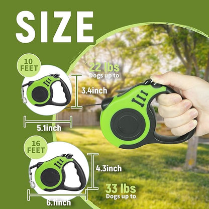 Retractable Dog Leash Automatic Telescopic Tractor Dog Tape, Pet Tape 10/16 FT Durable and Convenient, with Non-Slip Handle, Suitable for Small and Medium-Sized Dogs
