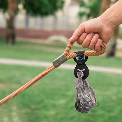 PuppyDoggy Dog Poop Bag Holder for Leash Waste Bag Carrier Dog Poop Bag Dispenser for Walking Running Bicycle Accessory 2 Pieces (Black + Green)