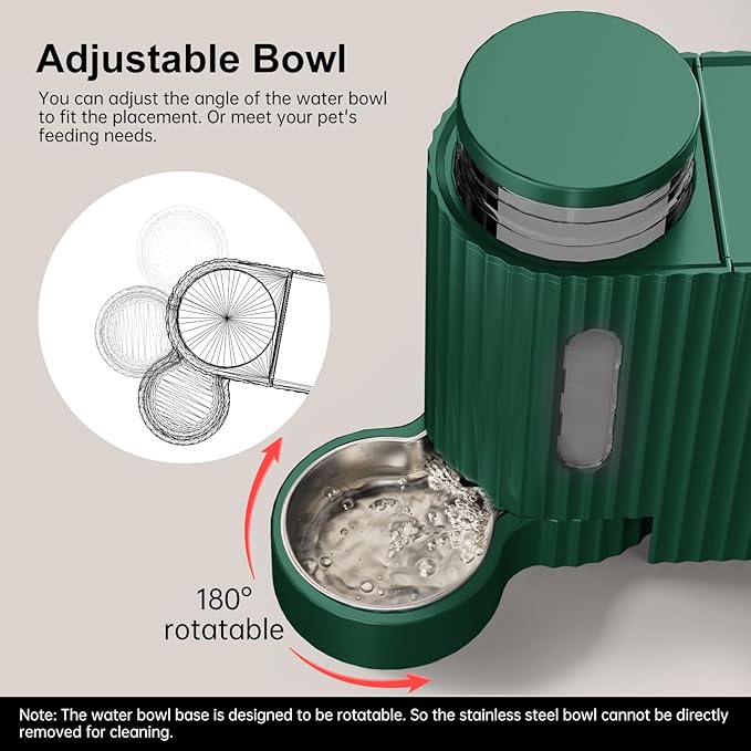 Gardner Pet Gravity Cat Food Feeder and Water Dispenser Stainless Steel Bowls Two-in-One Set Large Capacity Automatic Feeder for Pets Dogs, Puppies, Kittens-(0.8 Gallons x 2)