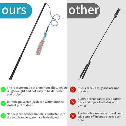 Flirt Pole Dogs Interactive Dog Toys for Large、Medium and Small Dogs for Chasing、Tug of War, Dog Chew Toys with Springs for Outdoor Exercise and Training