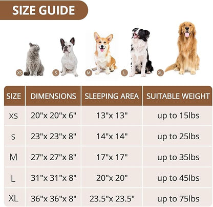 JOLLYVOGUE Calming Dog Bed for Small Dogs - 23 inches Donut Washable Small Dog Bed for Kittens & Puppies, Anti-Slip Round Fluffy Plush Faux Fur Cat Beds (Fits up to 25 lbs Pets, Smoke Black)