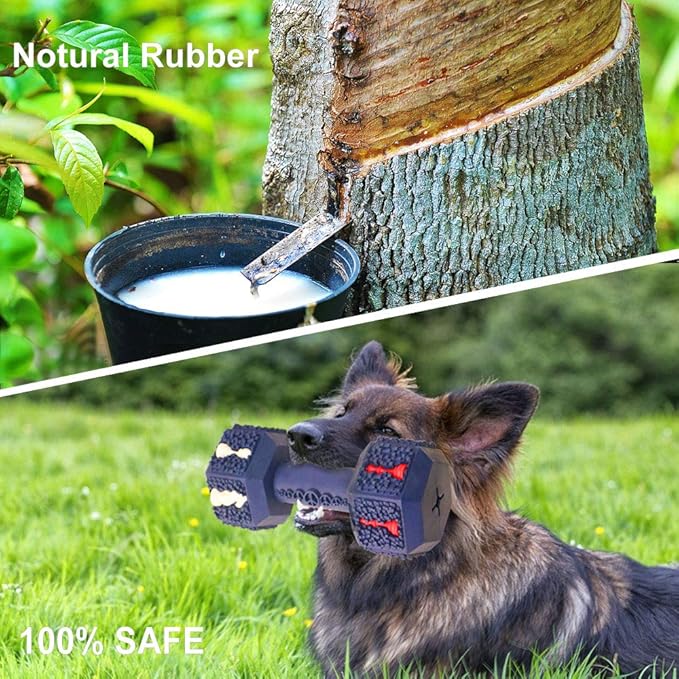 Dog Chew Toys for Aggressive Chewers Indestructible Dog Toys Tough Natural Rubber Dumbbell Toy for Small Medium Large Dogs XLarge Blue
