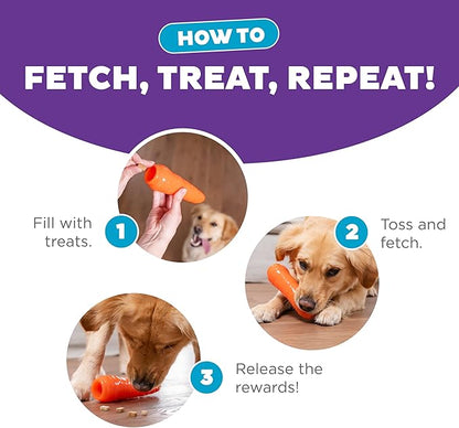 Outward Hound by Planet Dog Foodies Carrot Treat-Dispensing Dog Chew Toy, Orange