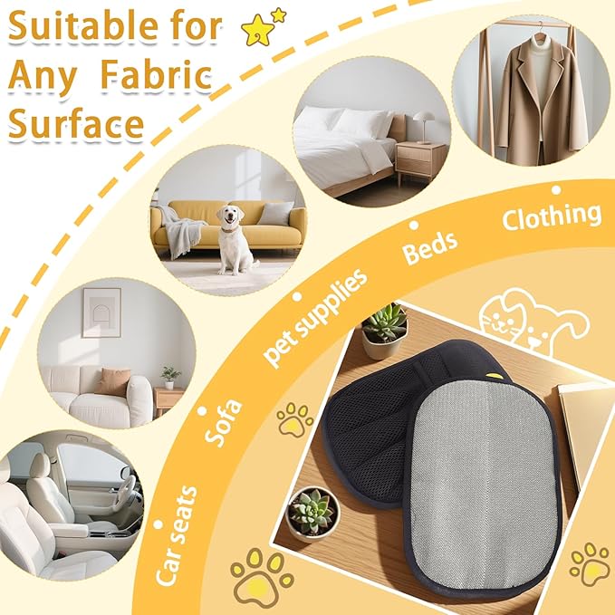 Pet Hair Remover Glove, Pet Hair Remover for Laundry, ReusableElectrostatic Dog Cat Hair Removal Gloves for Furniture