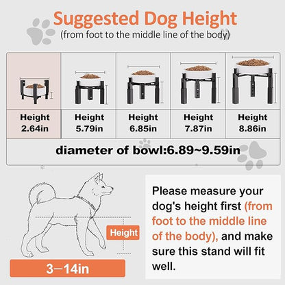 XIAZ Dog Bowl Stand Elevated Food Water Bowl Holder for Large Medium Small Sized Dog, Heights&Width Adjustable, Non-Slip, Durable, Elevated Feeding Bowl Stand for All Dogs Bowls (Stand Only)