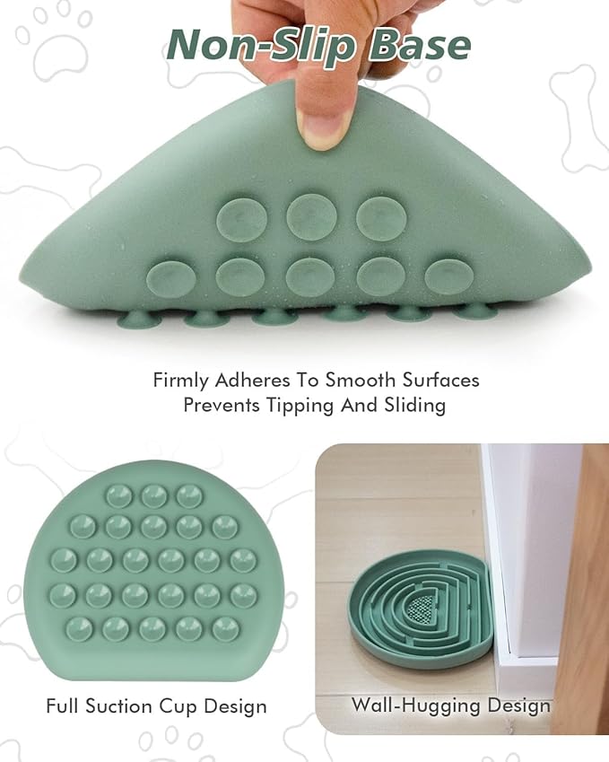 Slow Feeder Dog Bowls, Anti-Choking Puzzle Maze Dog Food Bowl for Medium Small Breeds, Silicone Puppy Feeding Dish with Non-Slip Suction Cup, Fast Eating Prevention, Boredom and Anxiety Reducer