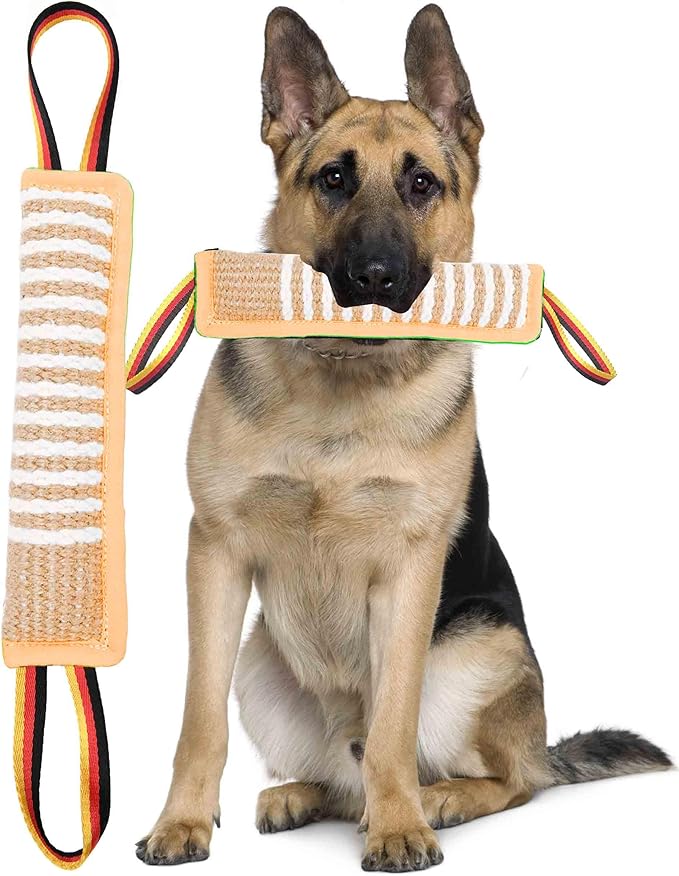 Clysoru Dog Tug Toy Tough Jute Bite Pillow Lasting Training Equipment Puppy to Large Dogs Interactive for Large and Small