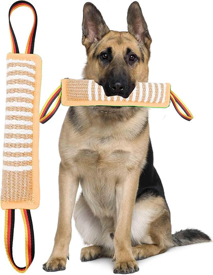 Clysoru Dog Tug Toy Tough Jute Bite Pillow Lasting Training Equipment Puppy to Large Dogs Interactive for Large and Small