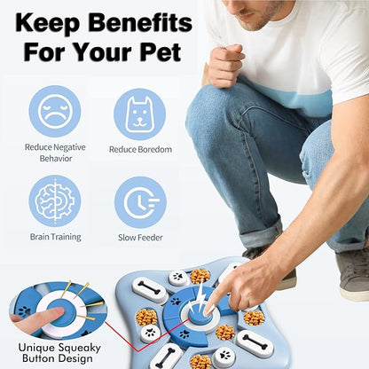 Dog Puzzle Toys - Treat Dispensing Dog Enrichment Toys for IQ Training & Brain Stimulation - Interactive Mentally Stimulating Toy - Gifts for Puppies, Cats, Dogs