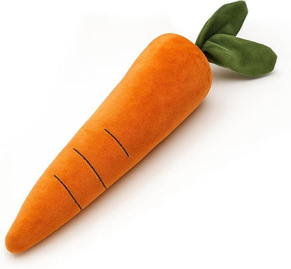 Pet Lou 15 Inch Carrot Plush Dog Toy for Soft Chewers – Durable Squeaky & Crinkle, Anti Boredom Chew Toy for Dogs, Cute Soft Stuffed Calming Indoor Pet Toy for All Dog Breeds