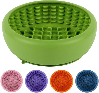Dog Lick Bowl, ZOURYNUA Non-Slip Slow Feeder Dog Bowls, Enrichment Licking Mat for Distraction, Anxiety Relief Treat Dispenser Freezer, BPA Free Silicone & Dishwasher Safe (Green, Small)