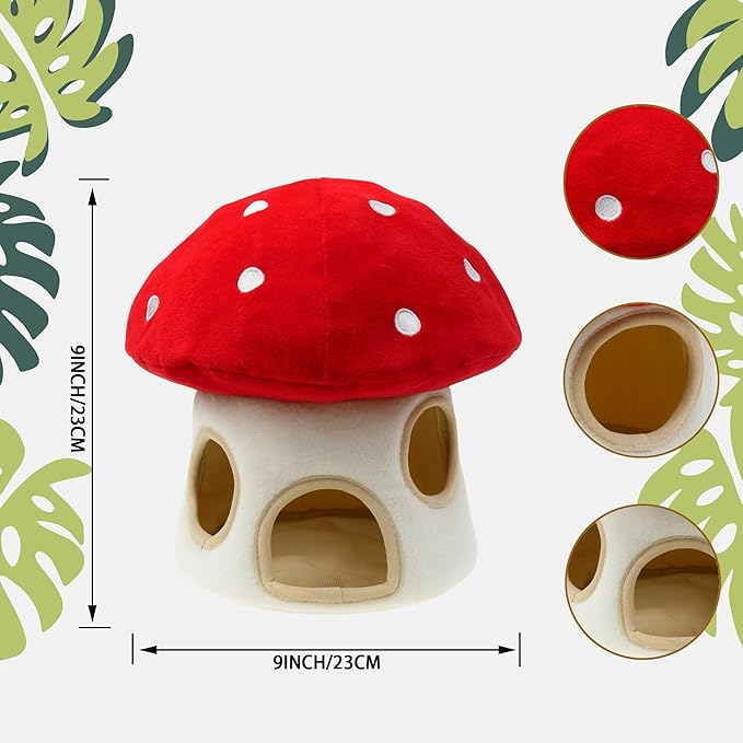 Hide and Seek Dog Toys, Interactive Squeaky Plush Puzzle Puppy Chew Toy to Keep Them Busy for Small Medium Large Dogs(Mushroom Hideaway with 5 Pack Ladybirds)