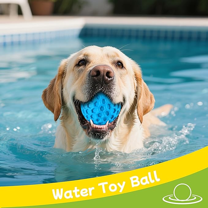havit Indestructible Squeaky Dog Balls for Aggressive Chewers, Interactive Dog Toys to Keep Them Busy, Rubber Dog Chew Toy for Large Medium Breeds, Outdoor Waterproof (3 Colors)