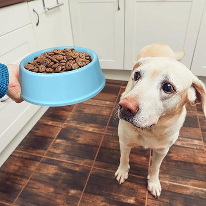 Balacoo 3 Pcs Large Plastic Dog Bowl, Candy Color Reusable Pet Food and Water Bowl, Stackable Dog Food Dishes for Puppy Cat Rabbit - Smooth Edges, Random Color