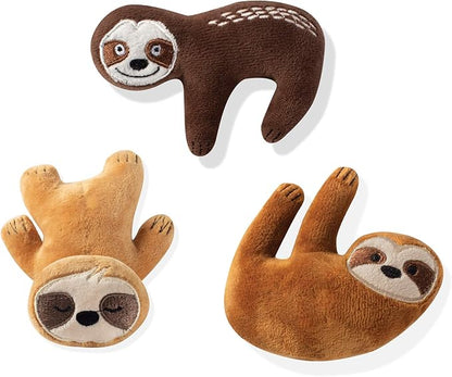 Fringe Studio 3PCS Plush Dog Toy Set, Basic Sloths, PetShop Collection (289406)