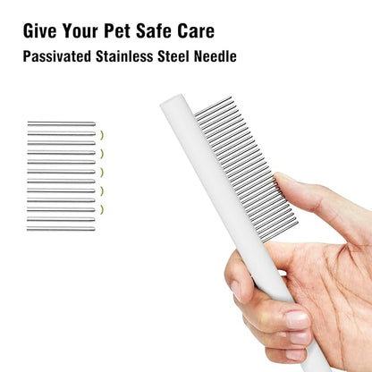 Cat comb dog comb, Pet Comb for Grooming Logh Haired Dog and Cat Comb, Removes and Prevents Matted Fur Brush, Stainless Steel Teeth Grooming Comb for Pet Cleaning Styling Hair