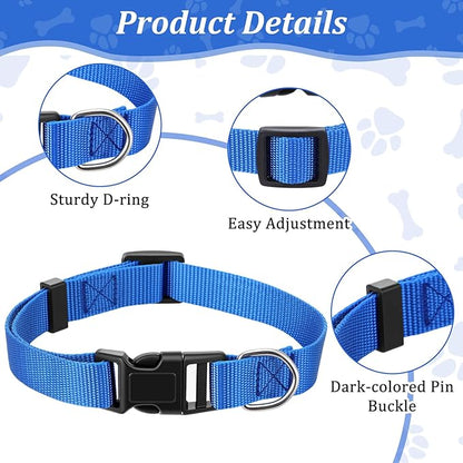 JIEYAO 27 Pcs Colorful Dog Collars for Small Medium Dog, Nylon Adjustable Puppy Collars with Quick Release Buckle 9 Colors Pet Collar Bulk for Walking Training