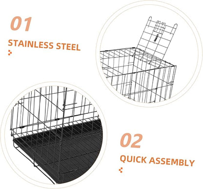 POPETPOP Portable Pet Carrier with Divider Panel Lightweight Wire Cage for Small Medium Dogs for Indoor Outdoor Travel Breathable Design