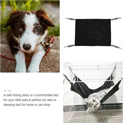 VICASKY Cat Hanging Bed Waterproof Nylon Double-Sided Thickened Pet Hammock Black Four Seasons Hanging Nest for Indoor Outdoor Cats