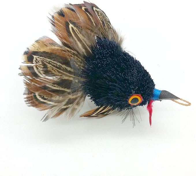 3 Inch Handmade Cat Toy Teaser Wand Refill Turkey - Brown with Feathers Natural Material Toy, Hunting Instinct Play, Interactive Exercise Attachment for Indoor Cats