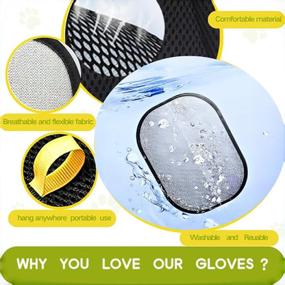 Pet Hair Removal Glove for Dogs and Cats - Electrostatic Pet Hair Gloves &Pet Hair Remover Tool for Furniture, Car Seats, Clothing, Couch, Carpet
